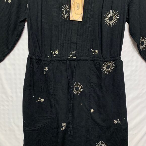 Fat Face Madagan Celestial Long Sleeve Dress NWT Sz 4 Embroidered Knee Length - Picture 6 of 10